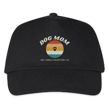 Dog Mom Retro Vintage Sunset - Kids’ Baseball Cap - black - Front