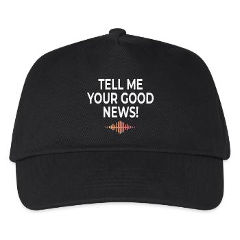 Tell Me Your Good News Typography - Kids’ Baseball Cap - black - Front
