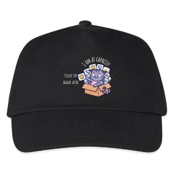 At Capacity – Sensory Overload Cat - Kids’ Baseball Cap - black - Front