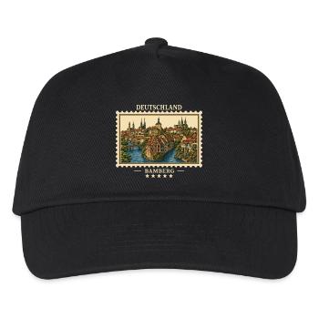Deutschland Bamberg Vintage Reisemarke - Kinder Basecap - Schwarz - Vorne