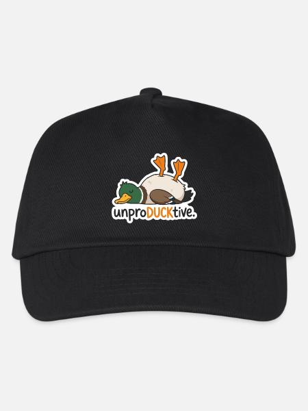 UnproDUCKtive Duck Illustration - Kinder Basecap - Schwarz