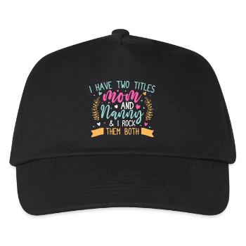 Tagesmutter Two Titles Mom & Nanny - Kinder Basecap - Schwarz - Vorne