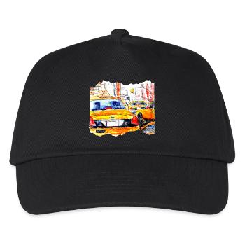 New York Taxi Kunstmotiv von Jörg Langhans - Kinder Basecap - Schwarz - Vorne