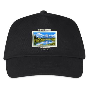 Vereinigte Staaten Grand Teton Vintage Reisemarke - Kinder Basecap - Schwarz - Vorne