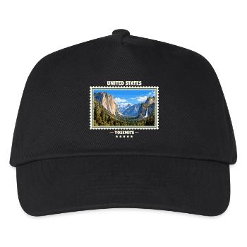Vereinigte Staaten Yosemite Vintage Reisemarke - Kinder Basecap - Schwarz - Vorne