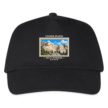 Vereinigte Staaten Mount Rushmore Vintage Marke - Kinder Basecap - Schwarz - Vorne