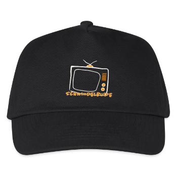 Schwindelbude – Retro Fernseher TV Humor - Kinder Basecap - Schwarz - Vorne