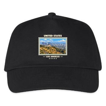 Vereinigte Staaten Los Angeles Vintage Reisemarke - Kinder Basecap - Schwarz - Vorne