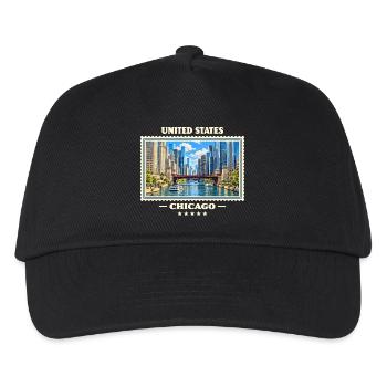 Vereinigte Staaten Chicago Vintage Reisemarke - Kinder Basecap - Schwarz - Vorne