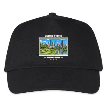 Vereinigte Staaten Houston Vintage Reisemarke - Kinder Basecap - Schwarz - Vorne