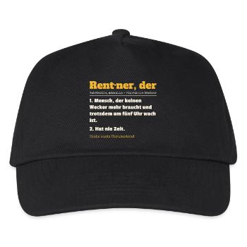 Rentner Definition Lustiger Spruch Ruhestand Rente - Kinder Basecap - Schwarz - Vorne