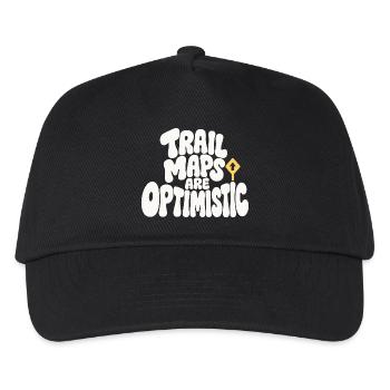 Wanderhumor – Trail Maps Are Optimistic - Kinder Basecap - Schwarz - Vorne