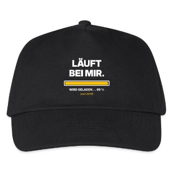 Läuft bei mir – Ladebalken 99 % lustiger Spruch - Kinder Basecap - Schwarz - Vorne