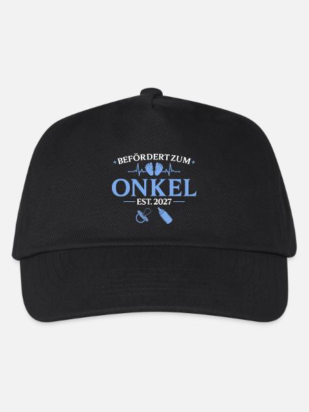 Befördert zum Onkel est. 2027 Babyparty - Kinder Basecap - Schwarz