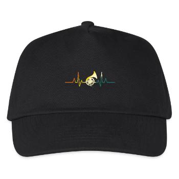 Horn player heartbeat French horn - Kids’ Baseball Cap - black - Front