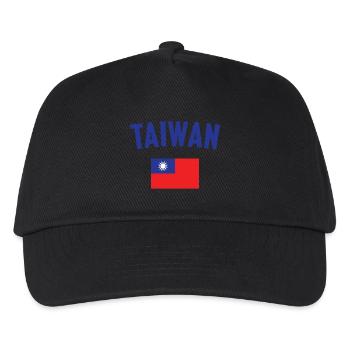 Taiwan Flagge - Kinder Basecap - Schwarz - Vorne