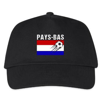 Niederländische Flagge Holländisches Fußballgeschenk - Kinder Basecap - Schwarz - Vorne