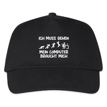 Computer Gamer Zocker Programmierer Administrator - Kinder Basecap - Schwarz - Vorne