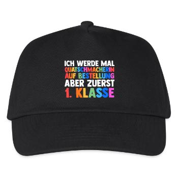 Kita Abgänger Erste Klasse Einschulung Schulkind - Kinder Basecap - Schwarz - Vorne