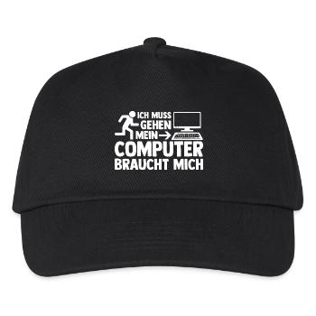 Computer Gamer Zocker Administrator Programmierer - Kinder Basecap - Schwarz - Vorne