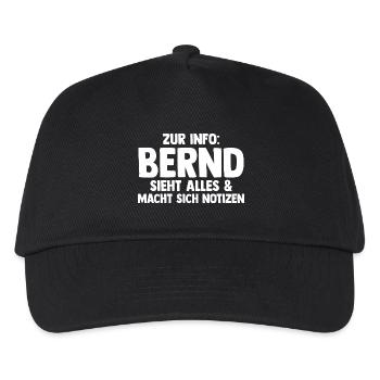 Bernd - Kinder Basecap - Schwarz - Vorne