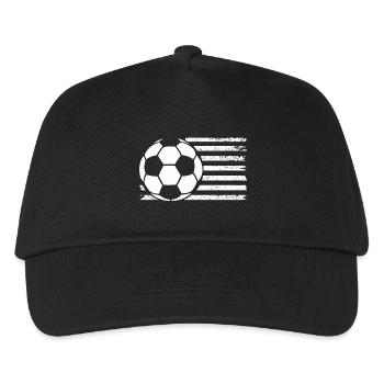 Fußballspieler Fußball - Kinder Basecap - Schwarz - Vorne