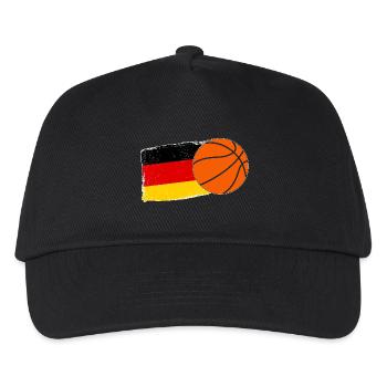 Basketballspieler Deutsche Flagge Basketball - Kinder Basecap - Schwarz - Vorne