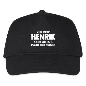 Henrik - Kinder Basecap - Schwarz - Vorne