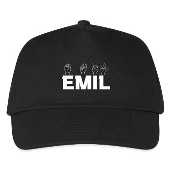 Gebärdensprache Emil - Kinder Basecap - Schwarz - Vorne