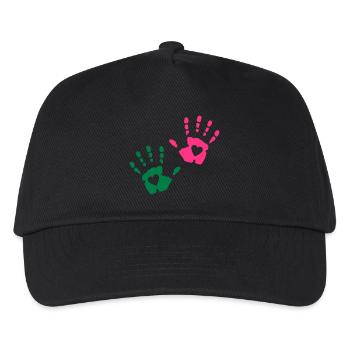 Heart Handprint - Kids’ Baseball Cap - black - Front