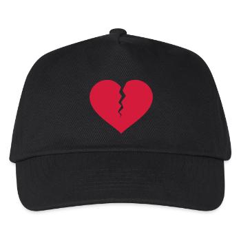 gebrochenes Herz - Kinder Basecap - Schwarz - Vorne