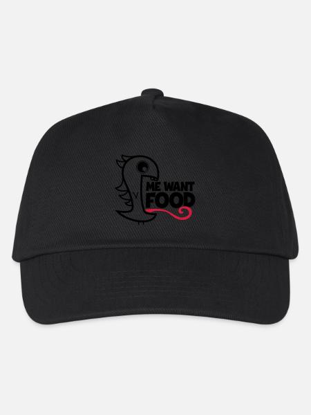 me want food! - Kinder Basecap - Schwarz