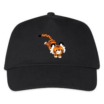 Süßer Springender Tiger von Cheerful Madness!! - Kinder Basecap - Schwarz - Vorne