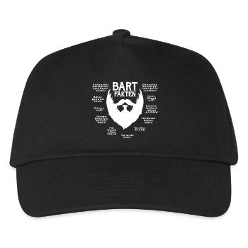 Bartfakten / Bart-Fakten (weiß) - Kinder Basecap - Schwarz - Vorne