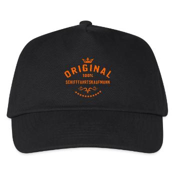 Original 100 Prozent Schifffahrtskaufmann - - Kinder Basecap - Schwarz - Vorne