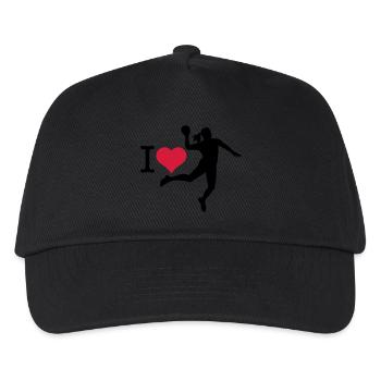 I love HANDBALLerin Silhouette 1 - Kinder Basecap - Schwarz - Vorne