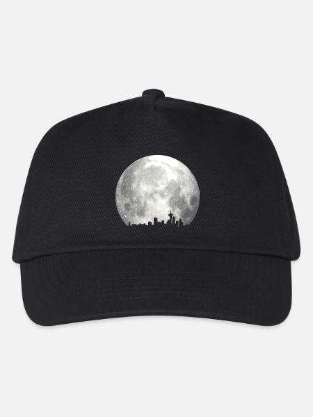 full moon skyline - Kids’ Baseball Cap - black