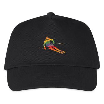 Colored skiers of long sleeve shirts - Kids’ Baseball Cap - black - Front