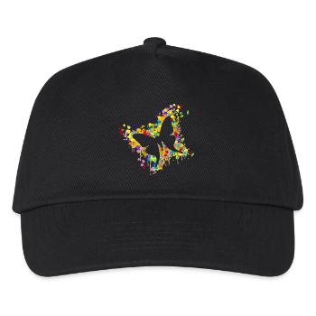 Schmetterling Splash - Kinder Basecap - Schwarz - Vorne