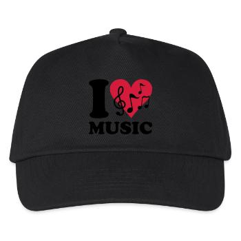 I love Music - Kinder Basecap - Schwarz - Vorne