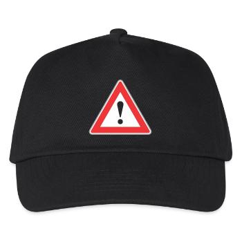 Point Road Sign d'exclamation - Casquette de baseball Enfant - noir - Devant