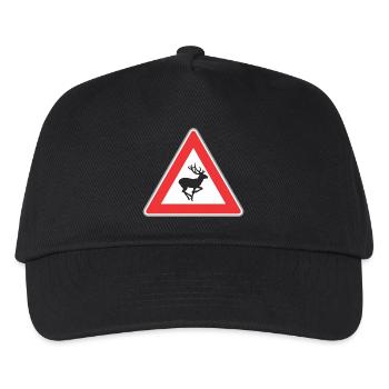 Signalisation routière cerfs - Casquette de baseball Enfant - noir - Devant