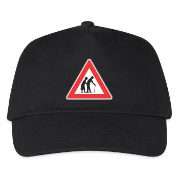 panneau routier personnes âgées rouge - Casquette de baseball Enfant - noir - Devant