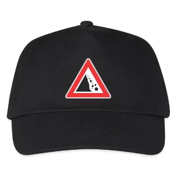 Panneau routier chute de pierre - Casquette de baseball Enfant - noir - Devant