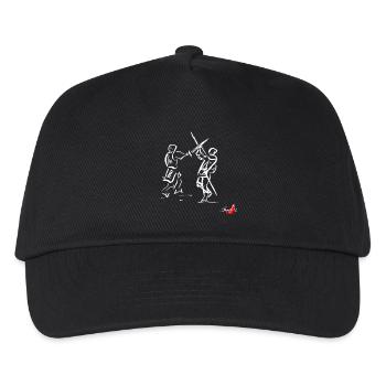 WHITE MEDIUM SPADE - Kids’ Baseball Cap - black - Front