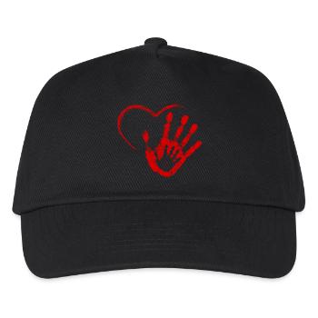 Hand on heart - Kids’ Baseball Cap - black - Front