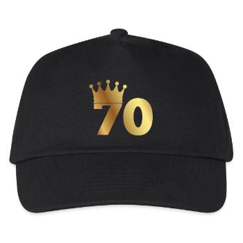 70th birthday: 70 with crown - Kids’ Baseball Cap - black - Front