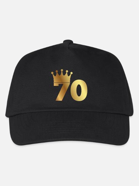 70. Geburtstag: 70 mit Krone - Kinder Basecap - Schwarz