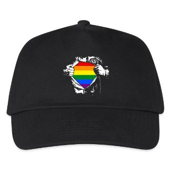 Gay Pride - Supergay - Kinder Basecap - Schwarz - Vorne