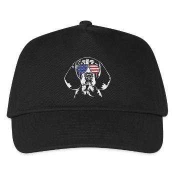 cru BEAGLE Amérique drapeau - Casquette de baseball Enfant - noir - Devant